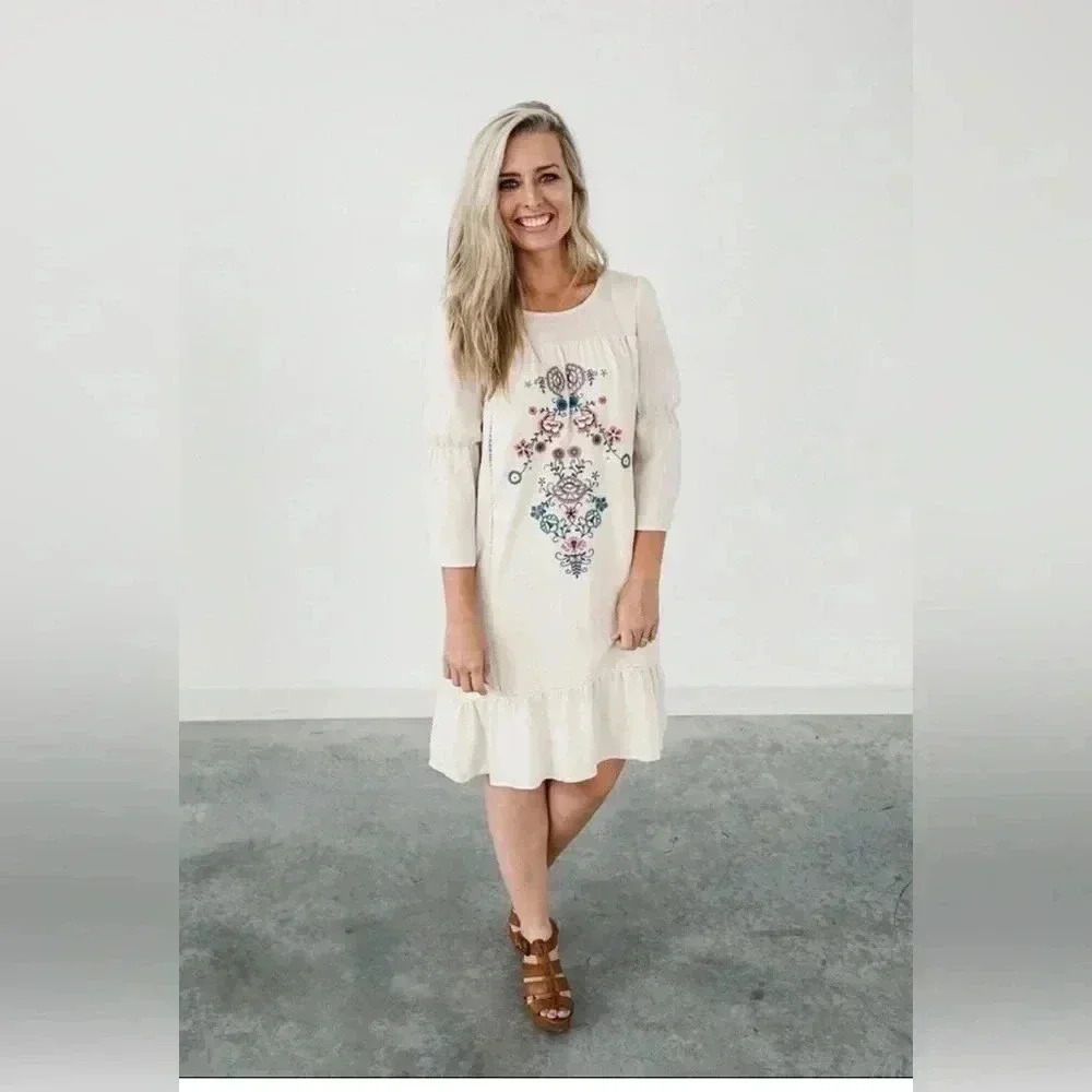 Ashely LeMieux Shelby Midi Dress Size L NWOT - Picture 2 of 13